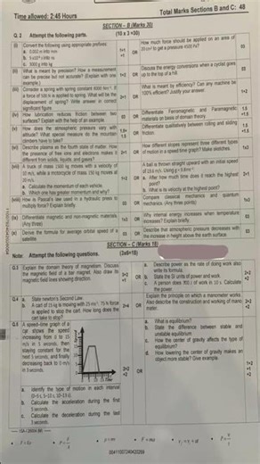 Class 9 Physics Paper 2026 Morning 🔥 Original Paper | FBISE Today
