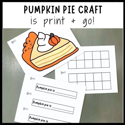 November Crafts | Thanksgiving Writing Craft | Pumpkin Pie Craft