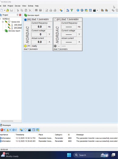 How to connect to NORD VFD with Nordcon