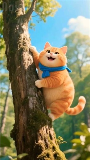 The viral cat on a tree #viral #cat #tree #trending