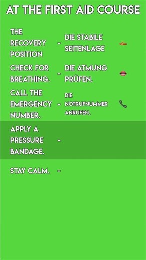 German for a First Aid Course! 🩹 Essential Vocabulary