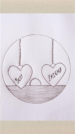 Best Friend 💑 Drawing✍️ | Easy Pencil ✍️Sketch 💑 | Friendship 💕#friends #friendship #drawing #shorts