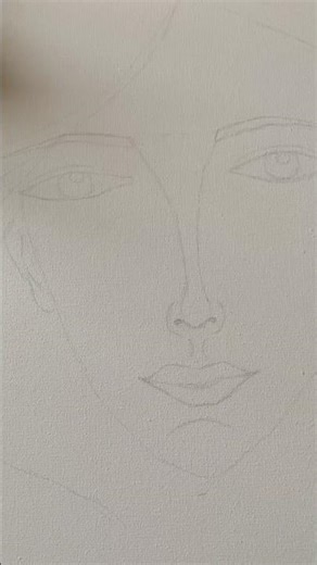 Sketching on Canvas | Drawing a Woman’s Face 🎨 #SketchOnCanvas #ArtProcess #FaceSketch