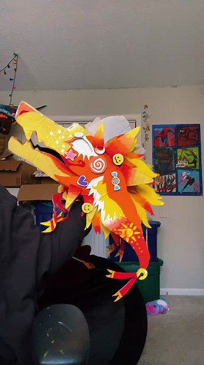 “Why did it all have to go to ruin…?” #paperdragon #paperdragonpuppet #paperdragonpuppets #sunandmoonfnaf #fnaf #dragonpuppet
