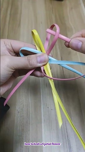 how to knit a 6 petal flower