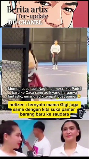 Funny moments of Nagita Slavina showing off her padel racket to her sister 🤣 #trending #celebrity...