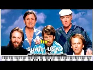 The Beach Boys - Surfin USA. Karaoke Instrumental Version with virtual piano & lyrics-YOUTUBE video