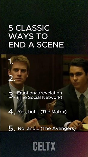 5 Ways to End a Scene #screenwriting #filmmaking