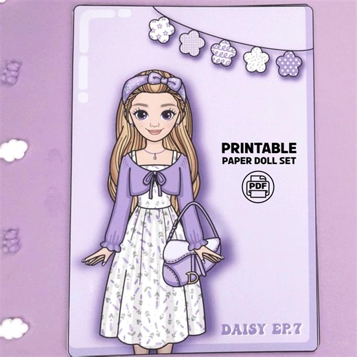 Printable Paper Doll Set: Rainbow Series - Daisy Violet (episode 7) - Etsy