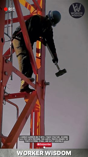 Tower Maintenance Workers at Height | High-Risk Infrastructure Repair 🗼 #workwonders #workerwisdom