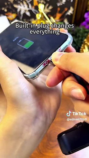 Compact 10,000mAh Portable Charger with Built-in Plug