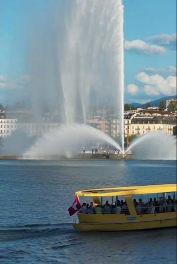 Switzerland’s Iconic Jet d’Eau Fountain – Cinematic 4K