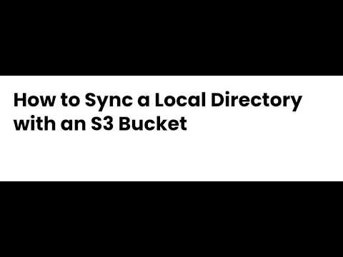 How to sync local data in s3 bucket
