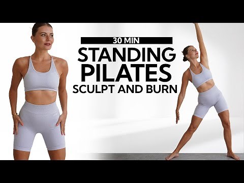 30 MINUTE STANDING PILATES WORKOUT FOR WEIGHT LOSS- No Repeats | Fat Burning