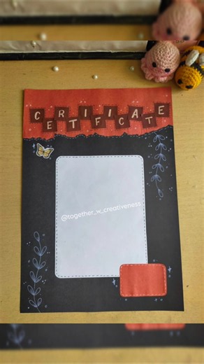 Certificate design for school project 🦋✨ #togetherwcreativeness #schoolproject #shorts