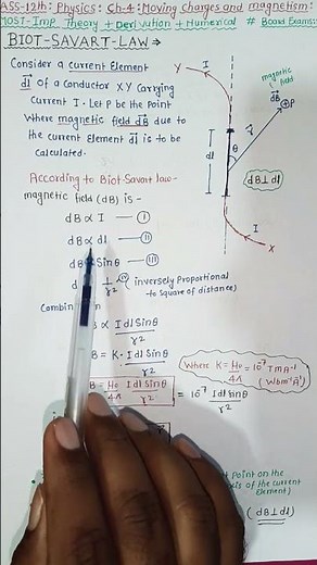 Biot Savart Law Derivation | Class 12 Physics | Magnetism | CBSE & NEET