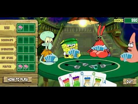 spongebob game playing cards