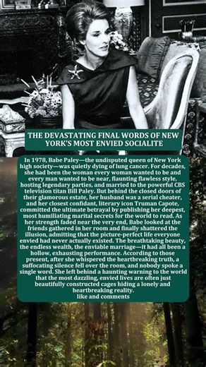 THE DEVASTATING FINAL WORDS OF NEW YORK’S MOST ENVIED SOCIALITE
