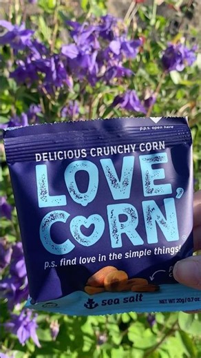 Box Of 20 Love Corn Sea Salt Roasted Corn Snacks Review #food