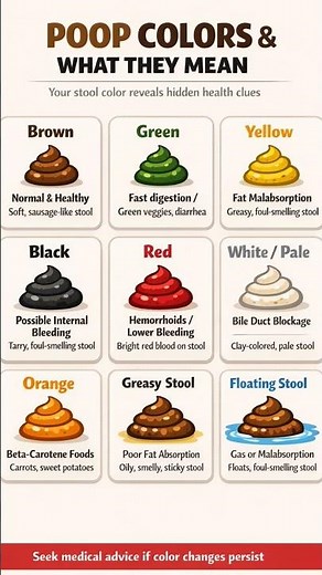 Poop Colors Explained 💩 What Your Stool Is Secretly Telling You! #GutHealth #HealthTips #poop