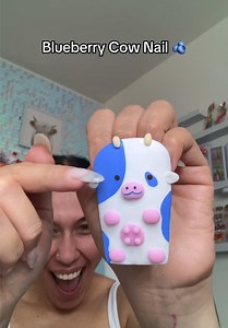 Blueberry Cow Press-On Nails — U Make Me Say Wow