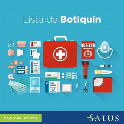 Tener un botiquín de primeros auxilios bien abastecido es la mejor herramienta para evitar complicaciones médicas de situaciones que pueden tratarse de forma segura sin tener que ir al médico. Para cualquier otro tipo de condición, haz tu cita hoy llamando al 787.789.1996 o visita saluspr.com. | Salus