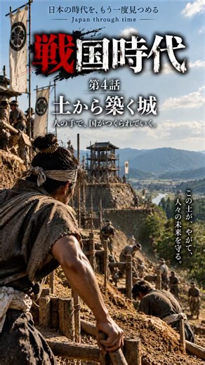 【戦国時代】第4話「土から築く城」：山を削り、土を盛り、人の手で築かれた城 #shorts #日本の歴史