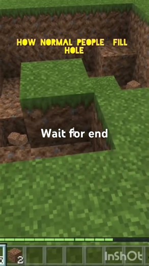 How normal people fill hole # Minecraft shorts