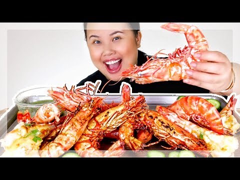 GIANT SHRIMP SEAFOOD BOIL MUKBANG 먹방 (TIGER SHRIMP) | EATING SHOW