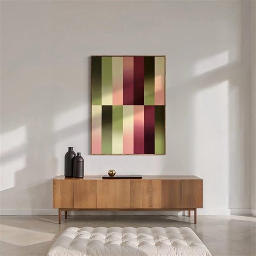 Geometric Gradient Acrylic Painting, Modern Abstract Canvas Art - Etsy