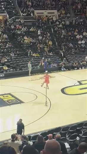 Exciting Unicyclist Performer at Purdue Basketball Game