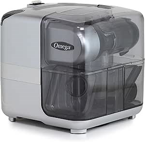Omega Juicer Cold Press 365 Slow Masticating Vegetable and Fruit Juice Extractor and Nutrition System Makes Nut Milks Baby Food and Sorbets, 80-RPM Slow Juicer with On-Board Storage, 200-Watts, Silver