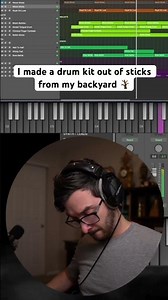 I made a drum kit from sticks in my backyard 🪾