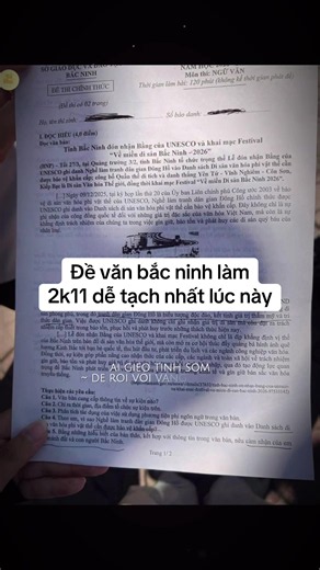 Đề văn thi vào 10 Bắc Ninh làm 2k11 thấy dễ tạch cấp 3 #learnontiktok #hoccungtiktok #biquyetdodaihoc #bacninh #thivao10