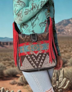 Handmade Pendleton Wool & Leather Fringe Purse - Shoulder Bag - Etsy