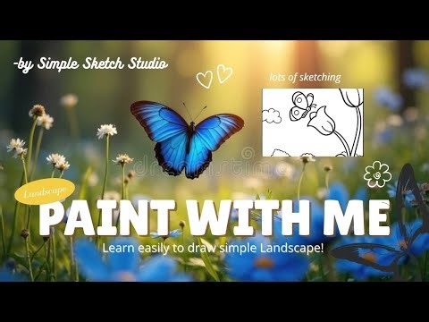 🌸Easy Landscape Drawing for Beginners | Simple Nature Sketch🦋