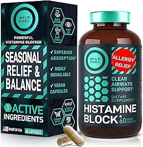 Histamine Block Flavonoids Supplements - Quercetin, Nettle, Atermesia Natural Source Flavonoids - Seasonal Allergy Balance Supplements Histamine Blocker - 60 Homeopathic Allergy Relief D-Hist Caps