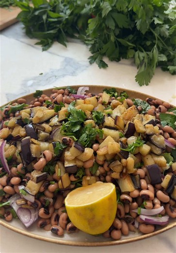 Black Eye Bean & Aubergine Summer Salad Recipe