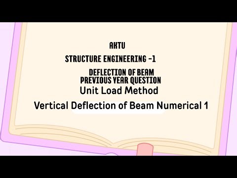 Vertical Deflection of Beam by unit Load Method Structural engineering Aktu Previous Year Question