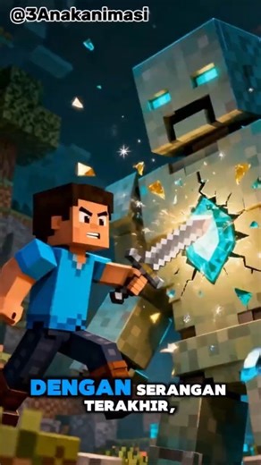 Jejak Api Misterius! Pertemuan dengan Golem Penjaga 🔥🗿#minecraft #golem #animasi #ai #animation