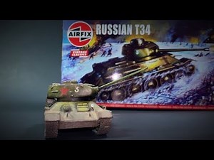 Airfix-T34-1/76- brush painted- tank model