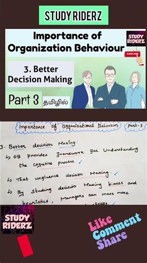 Better Decision Making | Importance of OB| Part 3 | @studyriderz #commerce_world_bd