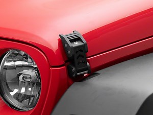 Jeep Wrangler Aluminum Hood Latch Kit; Black (07-26 Jeep Wrangler JK & JL) - Free Shipping