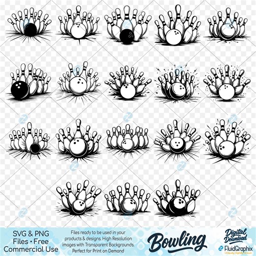 Bowling SVG PNG Bundle, Game Night Graphics (digital Download) - Etsy