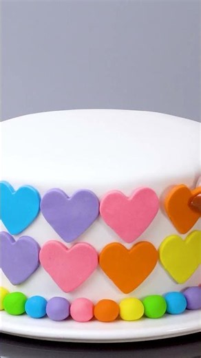 The Perfect Rainbow Celebration Cake 🌈🔥 #shorts #dessert #foodlover #viralshorts