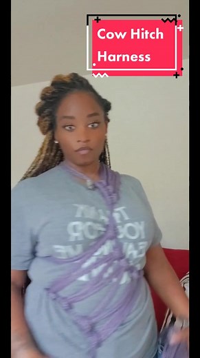 Founder @Goddess Neffie 💋 did a Cow Hitch Self Tie 🤎✨️ #shibari #shibaritutorial #selftie #shibari #jutecraft #TheKnottyHouse #TheKnottyHouse4 #k1nkeducation