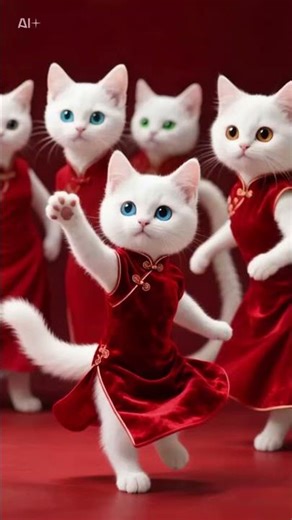 8k ai dashing Dancing Cats Steal the Show! #shorts