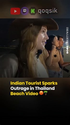 Liberty Wire on Instagram: "Indian Tourist Sparks Outrage in Thailand Beach Video 😡🌴 A viral video from a beach in Thailand has caused widespread outrage after showing an Indian man allegedly behaving inappropriately while taking selfies with women. In the clip, the man can be seen crossing personal boundaries, prompting strong criticism from viewers who called his actions embarrassing and damaging to India’s image abroad. Many social media users urged local authorities and Indian officials to