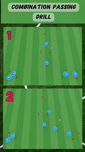 Variation - 1 & 2 | combination passing drills #football #viral #soccerdrills