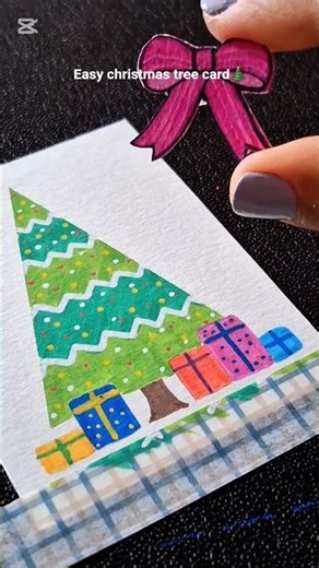 how to draw christmas tree 🎄 #shorts #christmas #christmascard #navidad #art